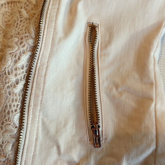 Candie’s Lace Moto Jacket Women Size Small Pink Blush long Sleeve - Picture 11 of 15